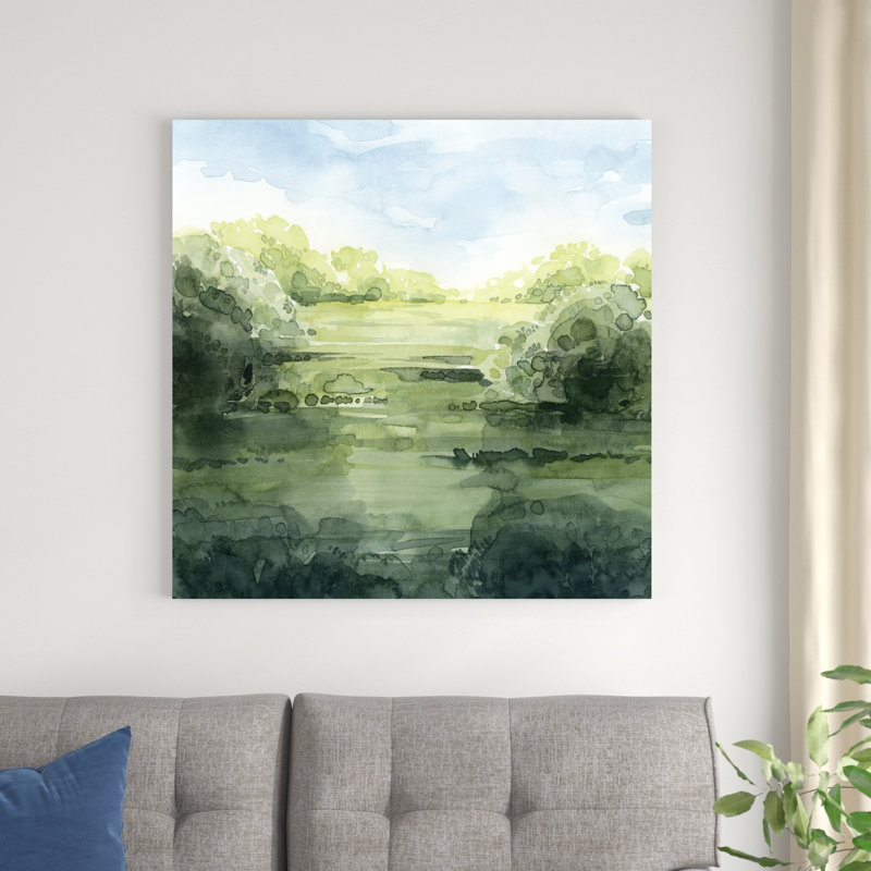 «Summer Strata I» par Grace Popp - peinture sur toile tendue, H 36 po x l 36 po