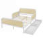 Lit plateforme double en rotin et bois avec 2 tiroirs de rangement, tête de lit et pied de lit pour enfants-129742311