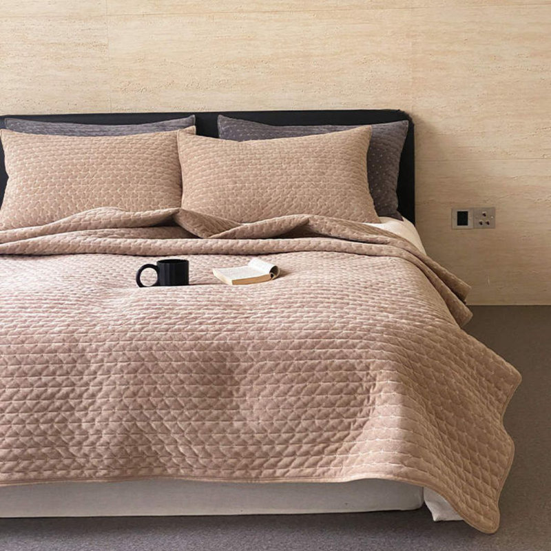 Ensemble de literie pour courtepointe 3 pièces, 100% polyester, doux, durable et respirant