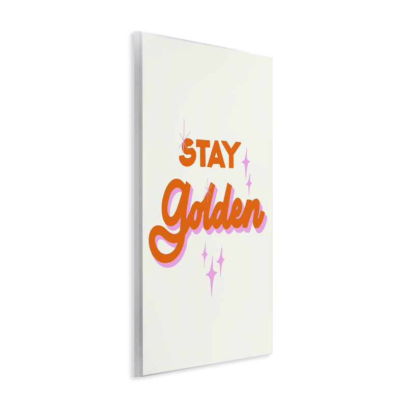 «Stay Golden», plaque murale rétro par Indira Prieto | IndySign, H 19 po x l 13 po