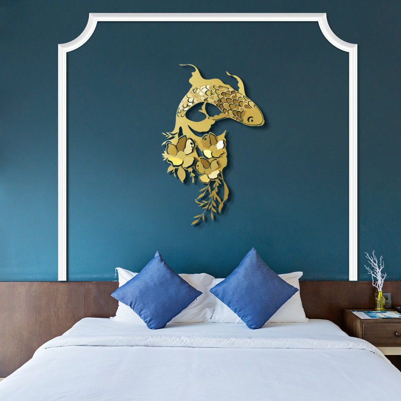 Elegant Decorative Metal Wall Accessory, Gold Finish, 22.8 x 34.3 inches | 100% Steel, Thickness: 0.05 inches | Lightweight at 3.3 lbs, Perfect for Home Decor & Modern Aesthetics, Durable and Stylish Design