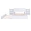 Grand lit plateforme avec rangement et tablettes gigognes TG, blanc