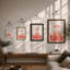 Floating Fish in Coral Boho - Framed Print-355113254-355113252