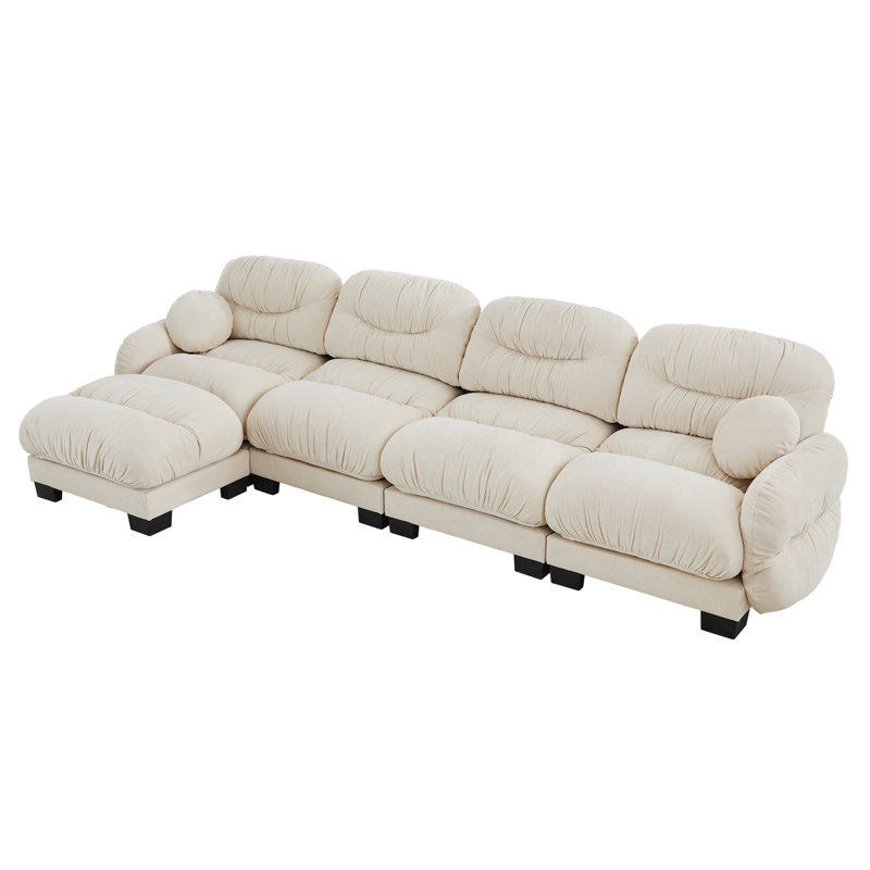 Compression Cozy Sectionals Chenille Modular Modern Home Sofa