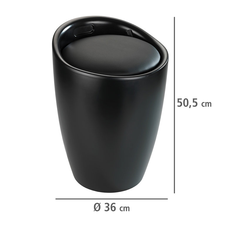 Candy Plastic Laundry Hamper, Black
