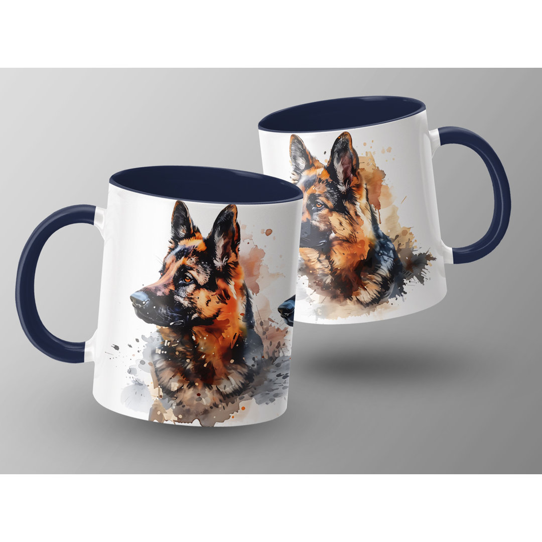 Watercolor German Shepherd Design 11oz Coffee Mug