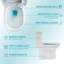 Toilette monobloc en céramique pour salle de bain, 12 po à chasse brute, 1,1 / 1,6 GPF, double chasse avec siège à fermeture en douceur, double chasse puissante CARTE 800G
