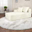 Canapé d'angle à compression avec méridienne Cloud de 147 cm (58 pouces), tissu moelleux, style moderne pour salon