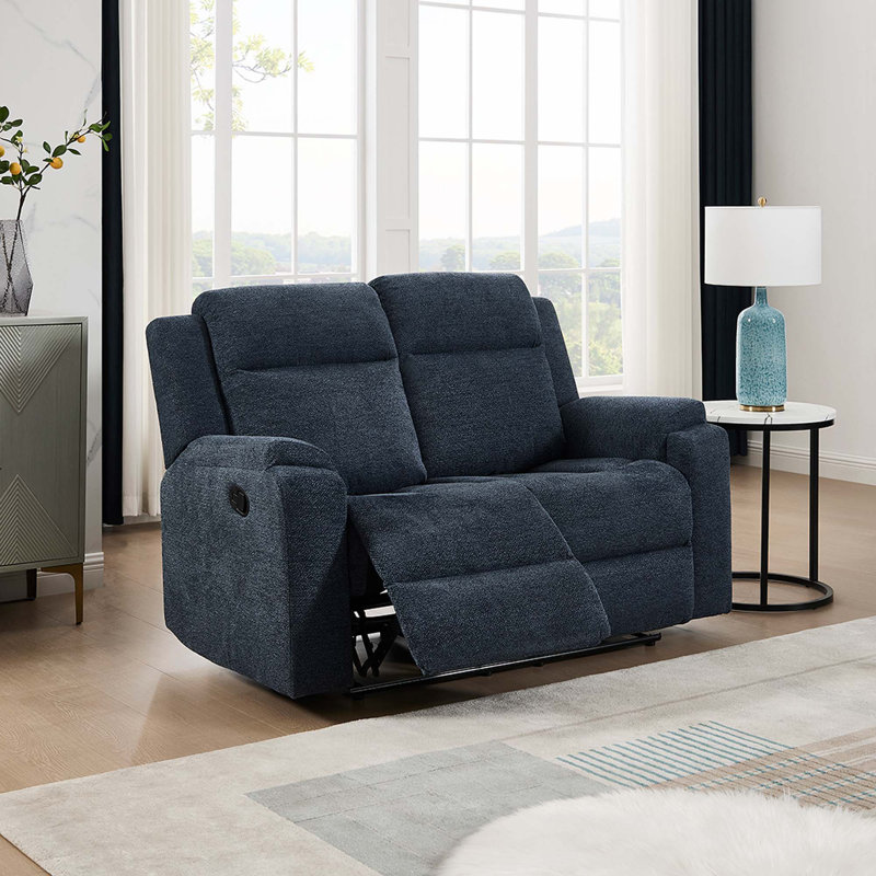 Orka 1+2+3 Seater Fabric Manual Recliner Living Room Sets Set Blue, Blue