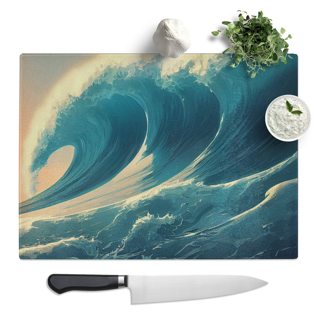 Appealing Ocean Wave  Glass Chopping Board
