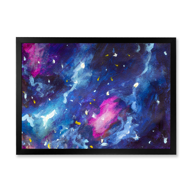«Blue Violet Galaxy», reproduction sur toile flottante, Cadre noir, H 16 po x l 32 po x P 1 po