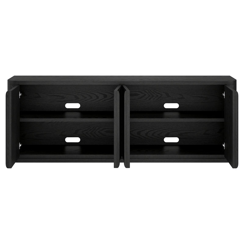 Meuble télé rectangulaire pour téléviseur de 78 po ou moins Vance, Grain noir