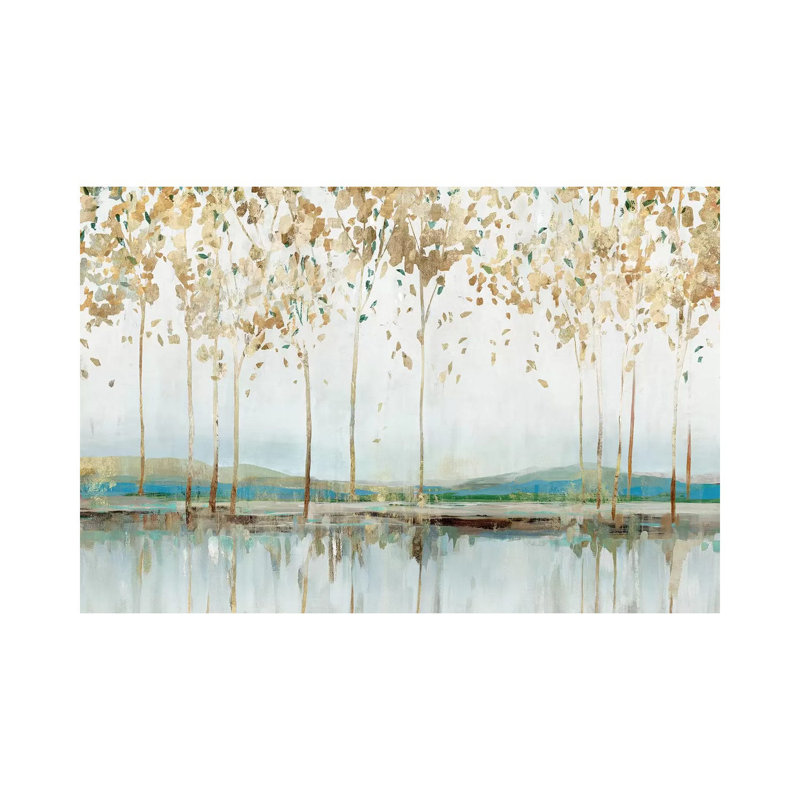 «Golden Whisper» par Isabelle Z - impression d'art graphique, H 26 po x l 40 po x 1,5 po, Toile tendue, Pas de tapis