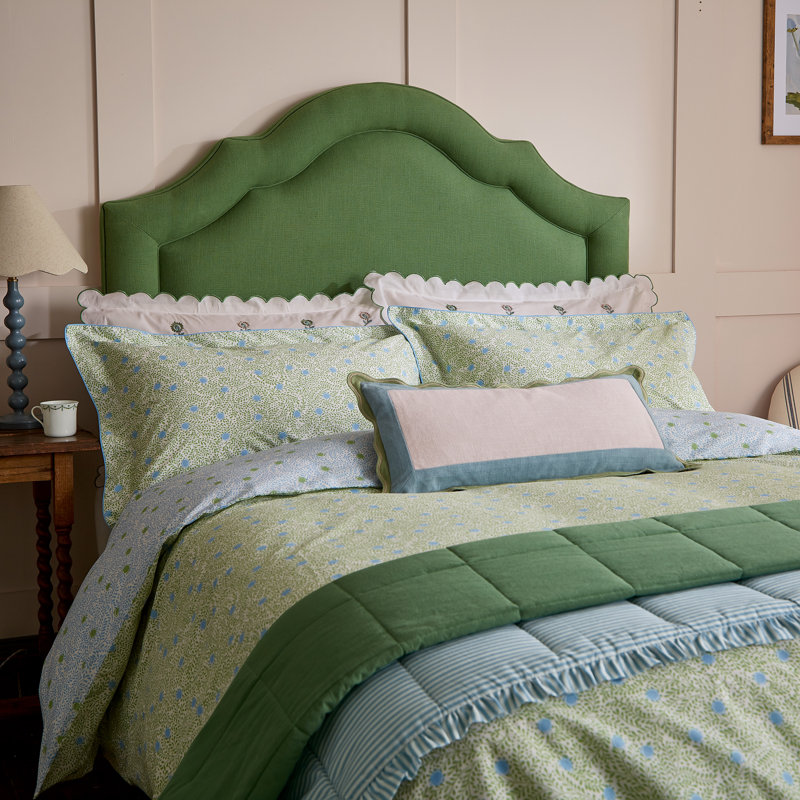Trailing Ditsy Cotton Percale Duvet Cover Set, King Duvet Cover + 2 Pillowcases