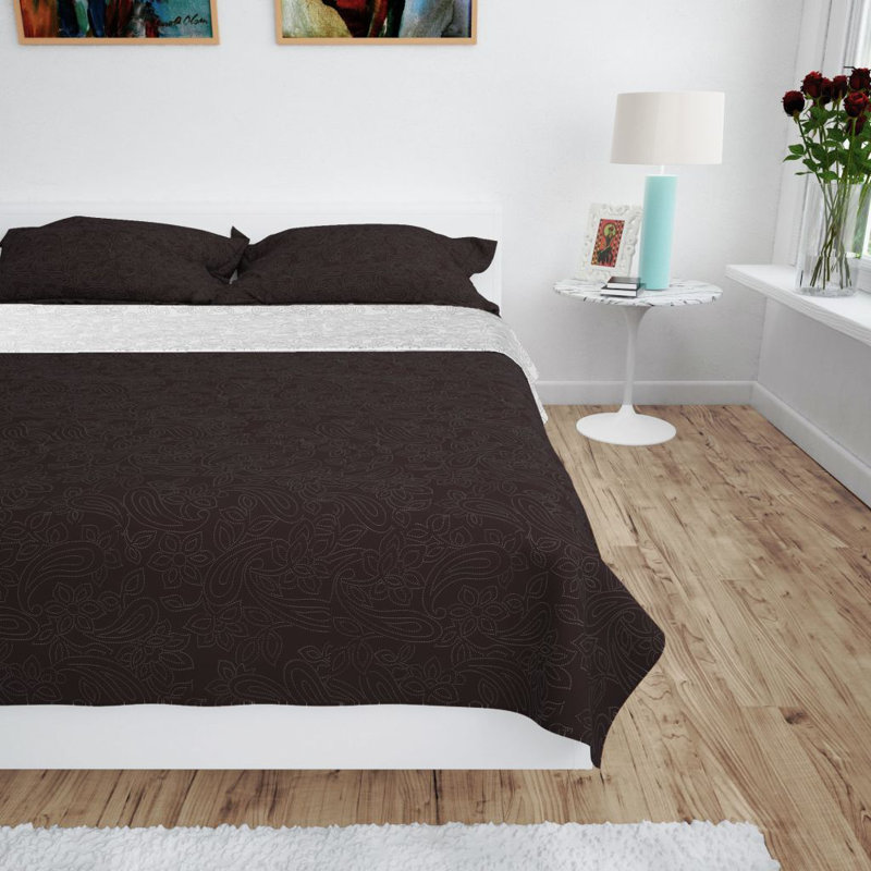 Carpentersville Solid Colour Bedspread, Brown/Cream, 230 x 260 cm Bedspread