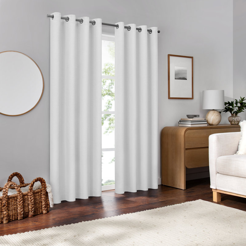 Eclipse Lawson Arm & Hammer Odor Neutralizing Blackout Grommet Curtain Panel, White, 50" W x 95" L