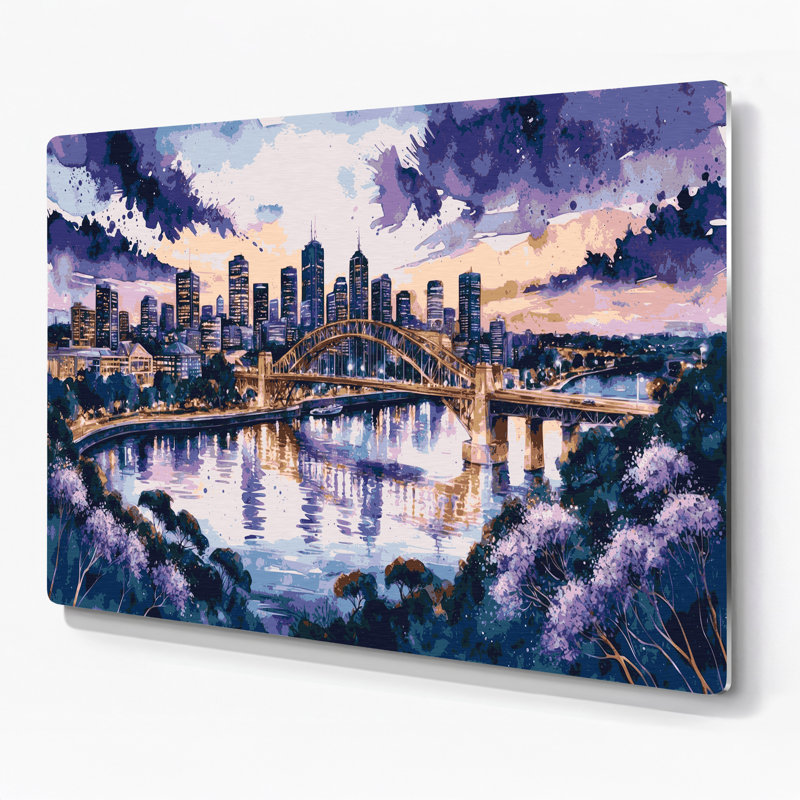 Art mural gris en cités, villes, Brisbane, Australie, H 16 po x l 20 po