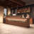 Rustic Industrial Style Front Desk in Natural Wood Colour
