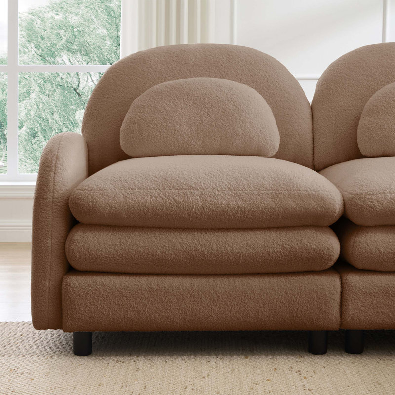 Canapé modulaire en tissu Teddy, Chameau