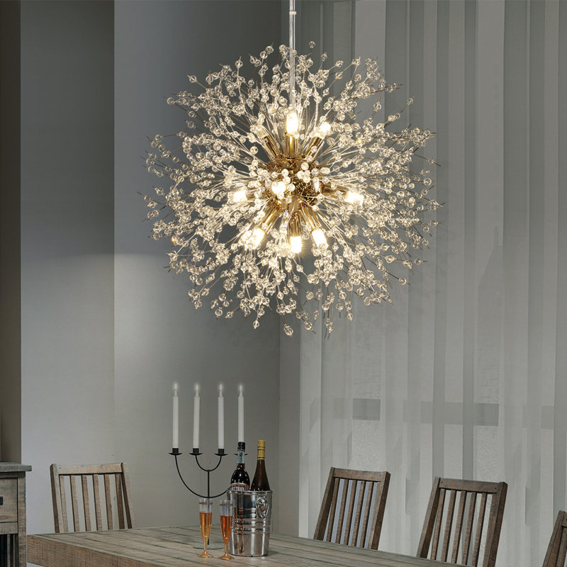 Lustre sphérique spoutnik 9 lumières Lakeyah, Or