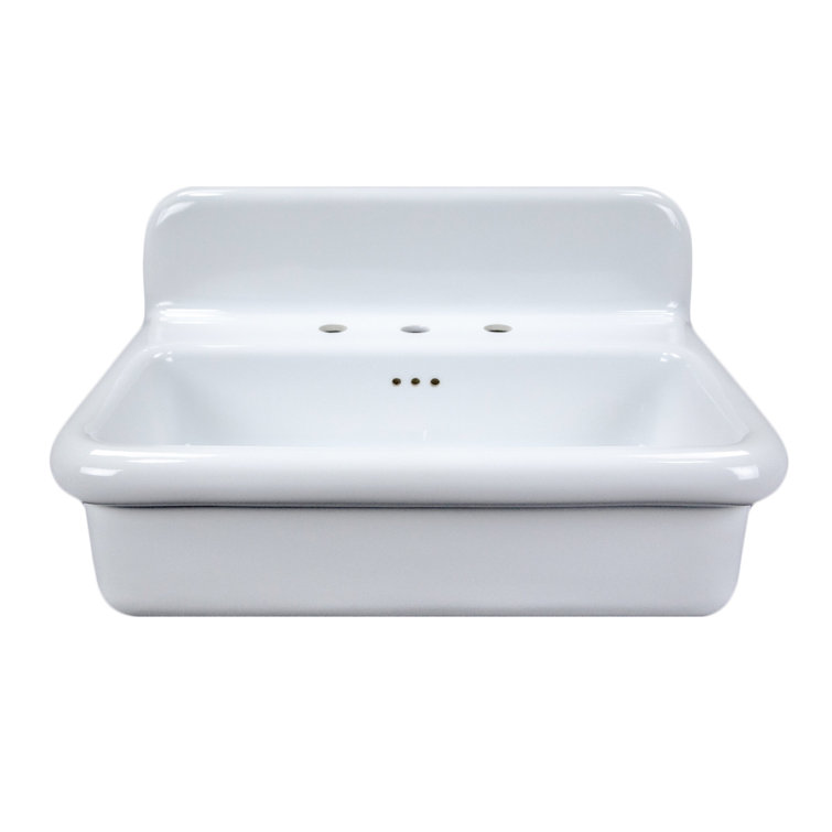Nantucket Sinks 27.75'' Fireclay Specialty Bathroom Sink with Overflow
