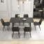  Ensemble de table de salle à manger Juvan 7 pièces avec 6 chaises en similicuir-1184194832-1184194833