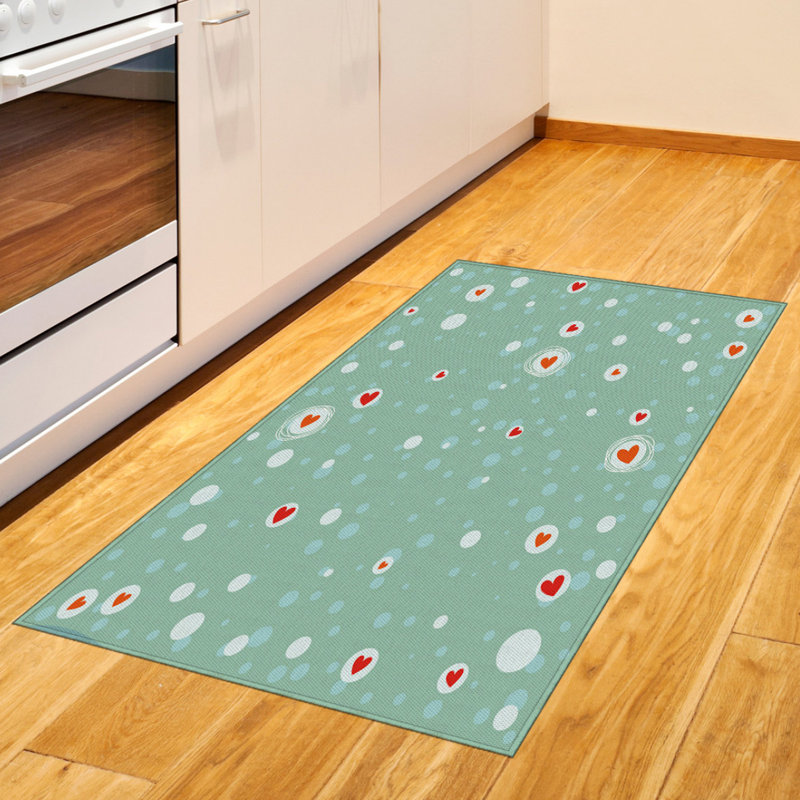 Tapis décoratif à longues fibres en polyester Aqua, Rectangle 2 pi 7 po x 5 pi