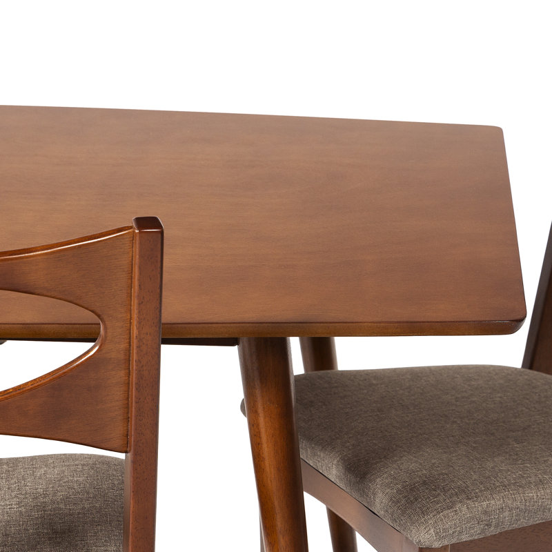 Weller 4 - Person Four Leg Dining Set, Acorn