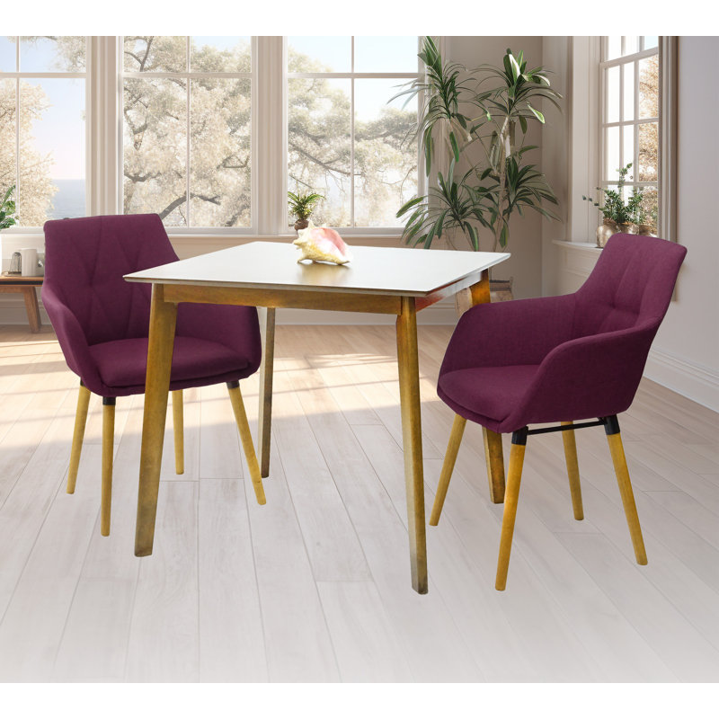 Carvalho Cavender Square 31.5'' L x 31.5'' W Dining Set, Dark Burgundy