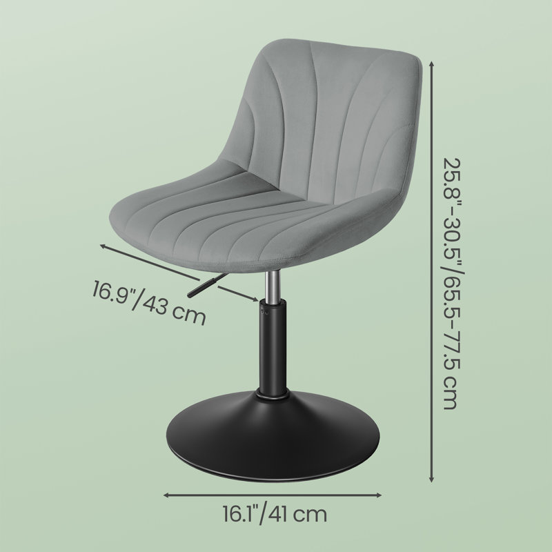 Swivel Upholstered Adjustable Height Counter Stool with Metal Frame, Gray