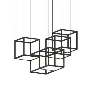 Lustre carré unique à 12 lumières DEL Cubix