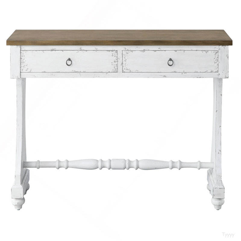 Console à 2 tiroirs blanc antique