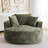 Round Accent Chair, 360 Swivel Chenille Barrel Chair, Fluffy Modern Sleeper for Living Room, Bedroom, Reading Room and Lounge-1621068486
