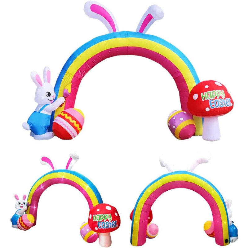 Arche de Pâques avec lapin et œufs gonflables
