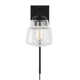Gionelli Single Light Glass Steel Dimmable Plug-in Swing Arm Sconce