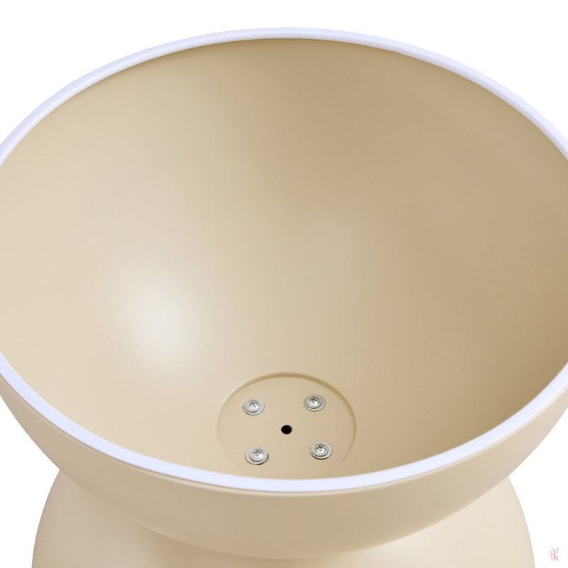 Tables basses rondes avec plateau de table d'appoint multifonctionnel STORGE, Blanc laiteux