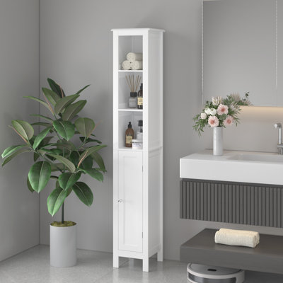 66.92" Tall Bathroom Storage Cabinet With Adjustable Shelves