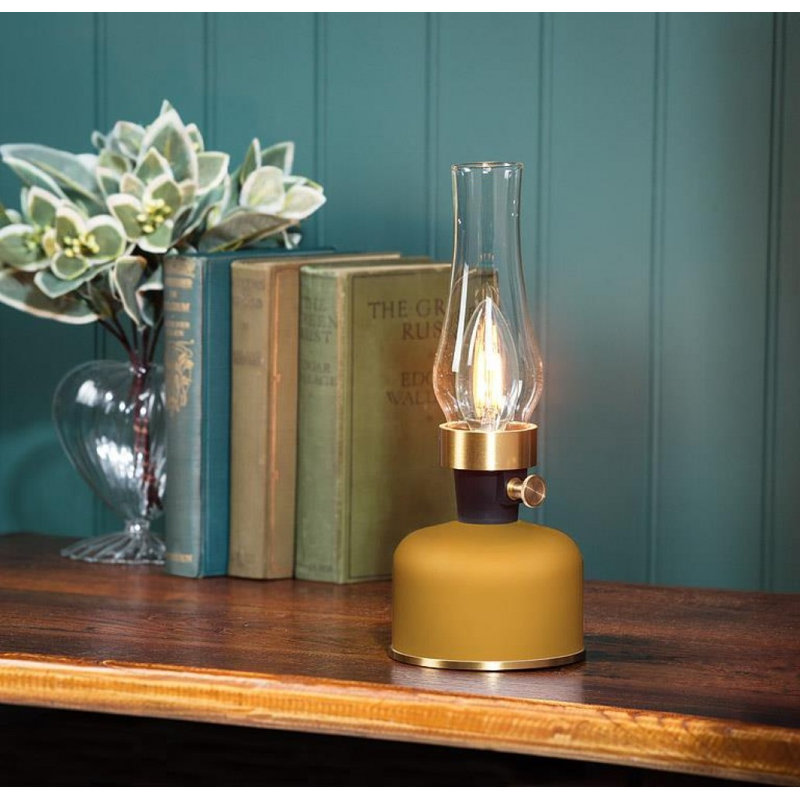 Led avec lampe de cheminée, Ochre, 10.5" H x 4" W x 4" D