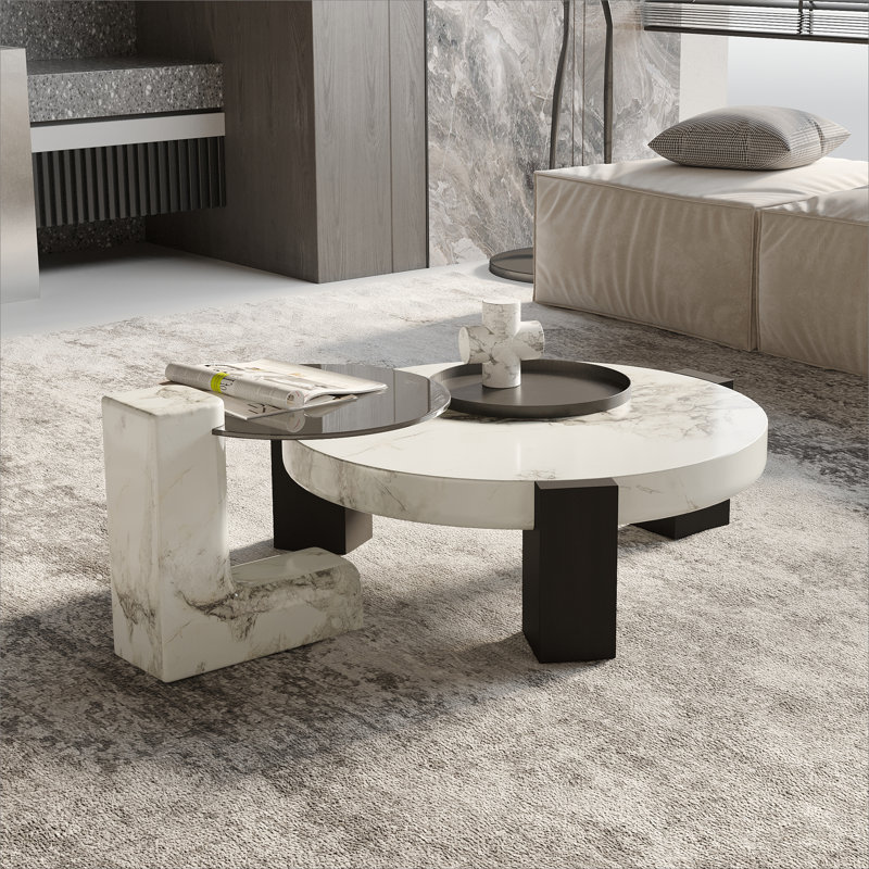 Table basse blanche avec table d'appoint blanche