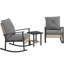Ensemble de coussins capitonnés à boutons avec meubles de patio, chaises berçantes en rotin, table basse-1481533002