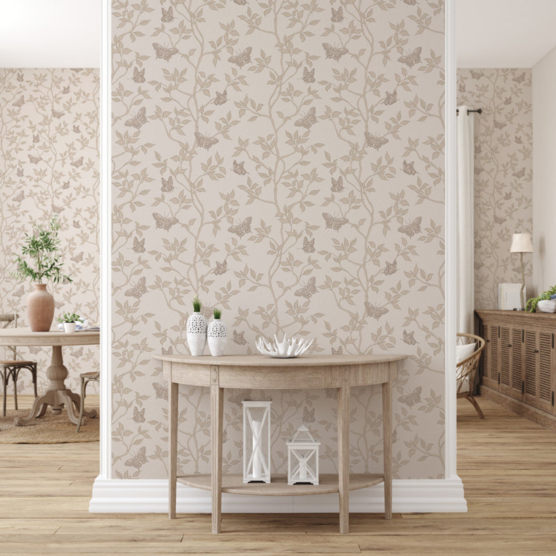 Papier peint floral Shaniyia, Fauve
