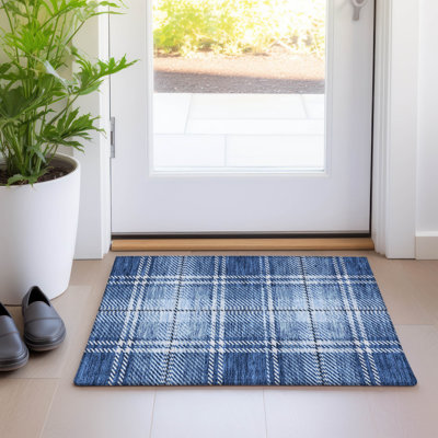 Tapis bleu marine de qualité supérieure lavable à la machine Prisco