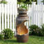 Bowl Water Fountain with LED Light and Planter Top, Modern Cascading Flow Fountain for Garden, Yard, Patio, Home Decor