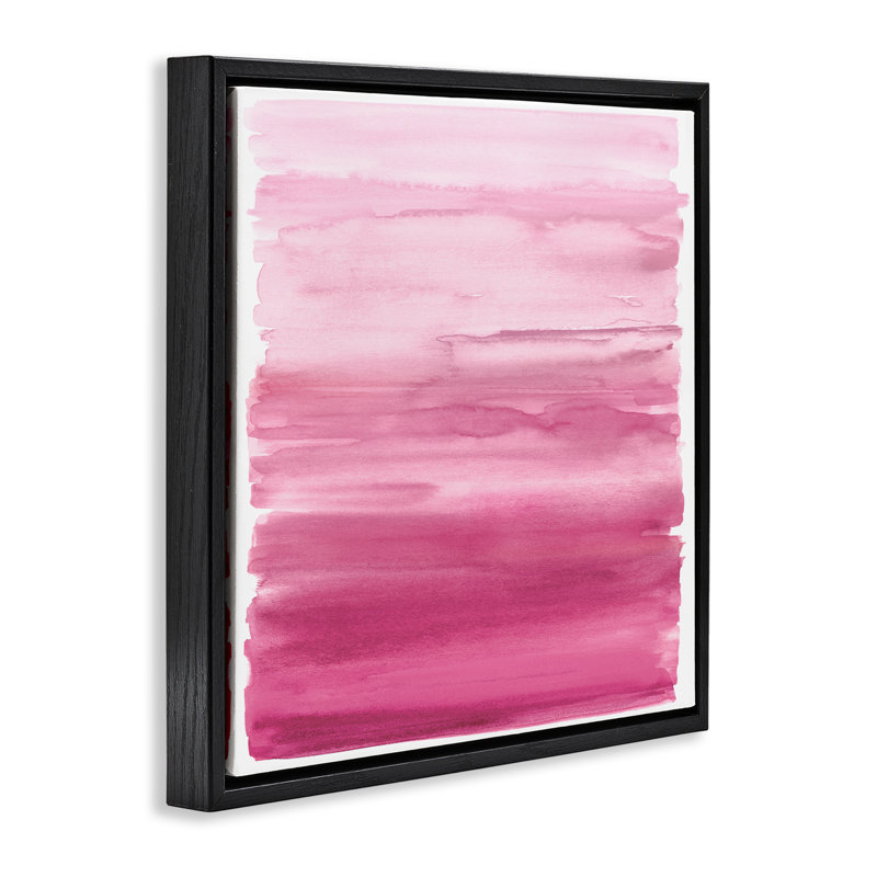 Cadre flottant dégradé rose rosé, design par Allie Corbin, Cadre flottant noir de jais, H 18 po x l 18 po