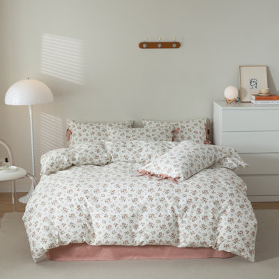 Microfiber Floral Print Comforter Set