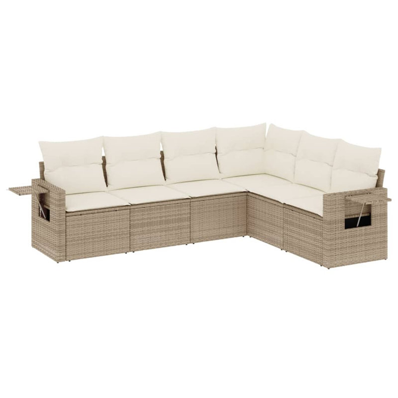 Ensemble de canapé de jardin en rotin PE 6 pièces Vidaxl
