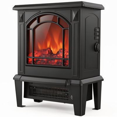 Poêle électrique sur pied 1400W avec effet de flamme 3D, chauffage d'appoint