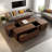 Rectangular Sliding Top Coffee Table With 2 Drawers And 2 Hidden Storage Compartments