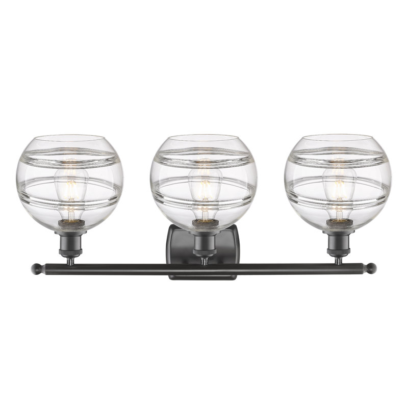 Éclairage pour meuble-lavabo 3 lumières Natick, Transparent, Bronze huilé