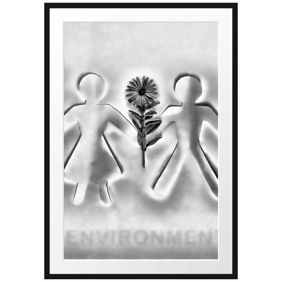 Gerahmtes Poster Pärchen mit Blume